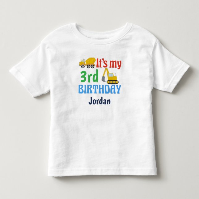 Bebé Camiseta de Tractor de Cumpleaños (Anverso)