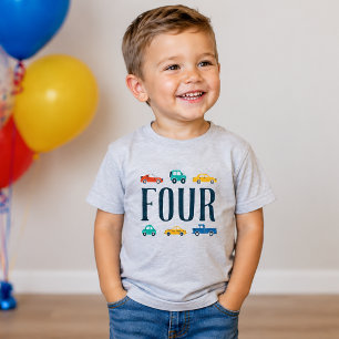 Bebé Camiseta de transporte para cuarto cumpleaños