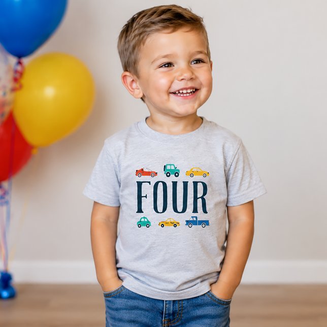 Bebé Camiseta de transporte para cuarto cumpleaños (Four Transportation Shirt)