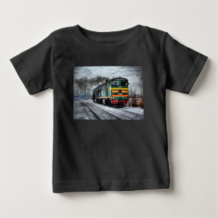 Bebé Camiseta de tren de vapor de locomotora antigua