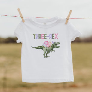 Bebé Camiseta de tres T-Rex para niñas