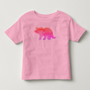 Bebé Camiseta de Triceratops Dinosaurio Rosa Naranja Pi