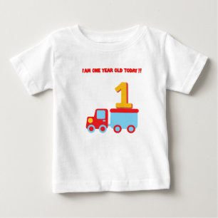 Bebé Camiseta de un año Cumpleaños feliz