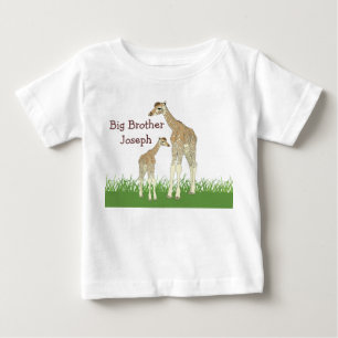 Bebé Camiseta de un niño con jirafas hermanos