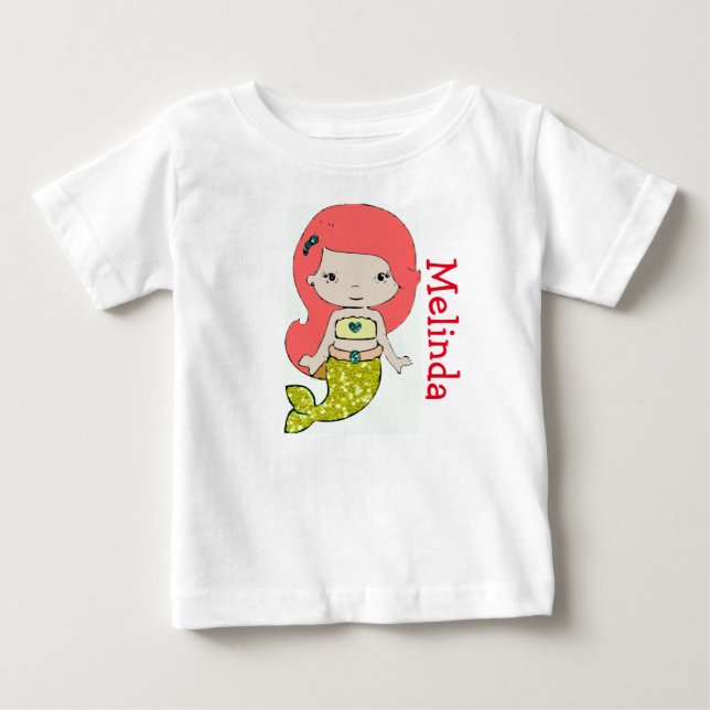 Bebé Camiseta de una pieza personalizada de sirena para (Anverso)