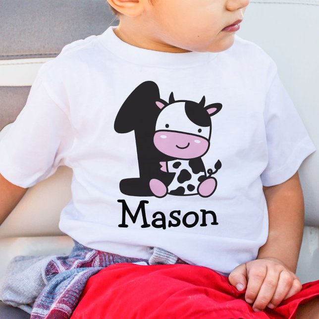 Bebé Camiseta de vaca de primer cumpleaños para niño (Subido por el creador)