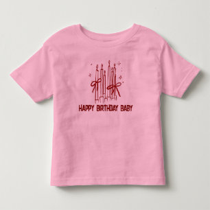 Bebé Camiseta de vela de cumpleaños linda para niños