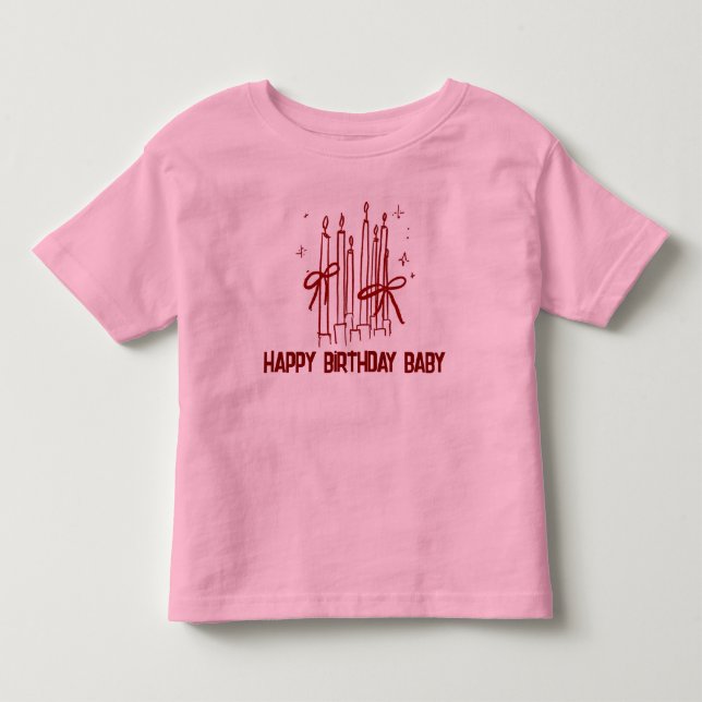 Bebé Camiseta de vela de cumpleaños linda para niños (Anverso)