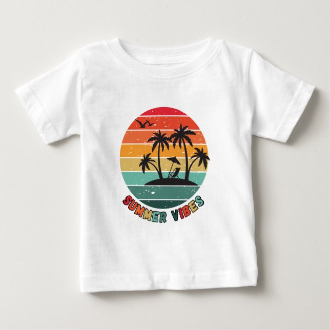 Bebé camiseta de "vibraciones de verano" de moda (Anverso)