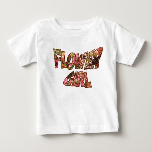 Bebé Camiseta de Volantes de Niña de Flores con Letra G (Anverso)