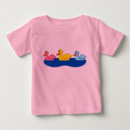 Bebé Camiseta de volantes para niños/as con tres patos