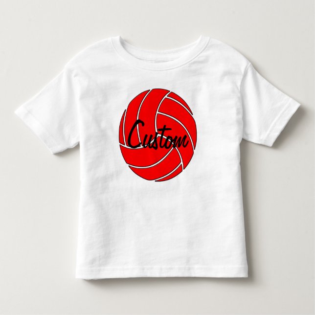 Bebé Camiseta de voleibol rojo personalizado (Anverso)