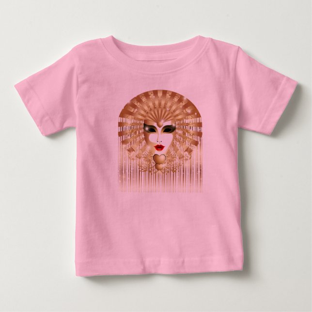 Bebé Camiseta del Carnaval Fiesta Máscara de Oro Mardi  (Anverso)