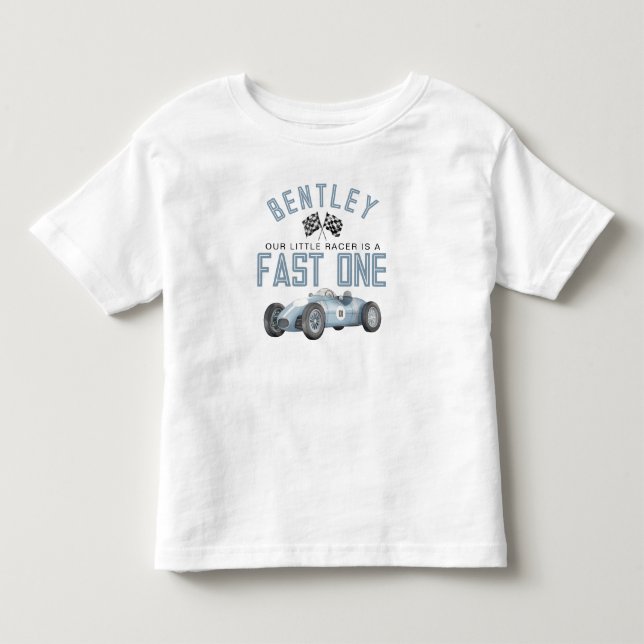 Bebé Camiseta del Chico Cumpleañero Uno del Auto de Car (Anverso)