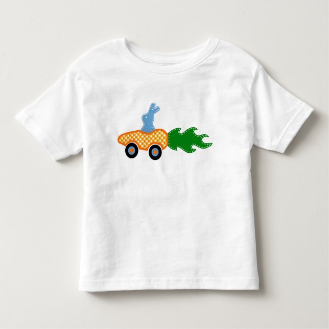 Bebé Camiseta del coche de la zanahoria del conejito (Anverso)