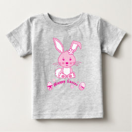 Bebé Camiseta del conejo de Pascua feliz huevos de cone