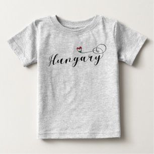 Bebé Camiseta del corazón de Hungría, húngara