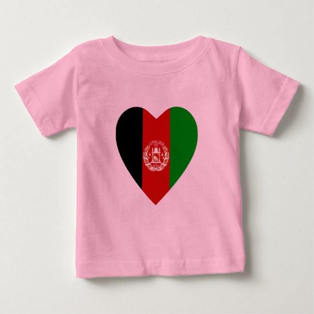 Bebé Camiseta del corazón de la bandera de Afganistán (Anverso)