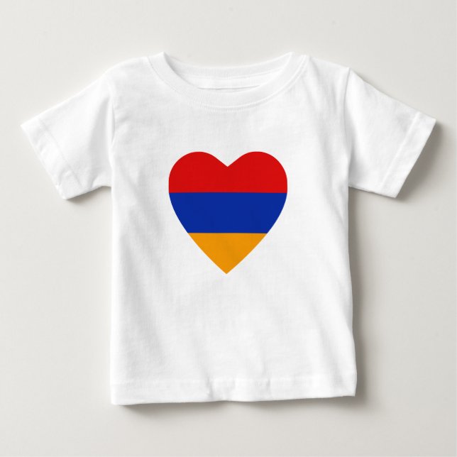 Bebé Camiseta del corazón de la bandera de Armenia (Anverso)