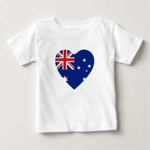 Bebé Camiseta del corazón de la bandera de Australia