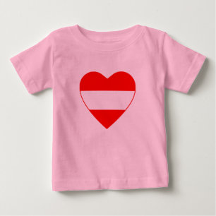 Bebé Camiseta del corazón de la bandera de Austria