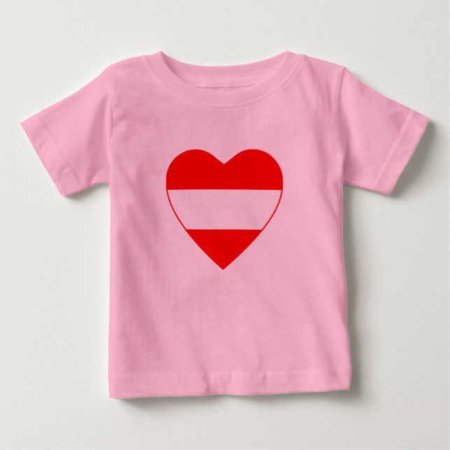 Bebé Camiseta del corazón de la bandera de Austria (Anverso)