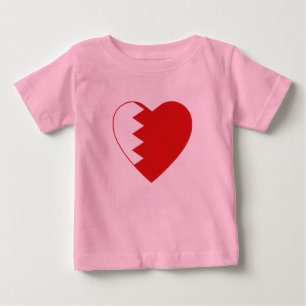 Bebé Camiseta del corazón de la bandera de Bahréin