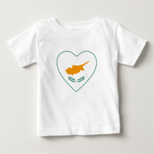 Bebé Camiseta del corazón de la bandera de Chipre