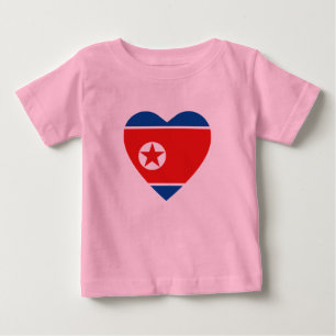 Bebé Camiseta del corazón de la bandera de Corea del