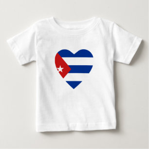 Bebé Camiseta del corazón de la bandera de Cuba