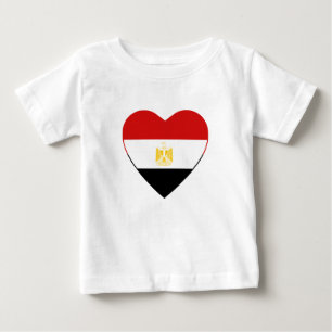 Bebé Camiseta del corazón de la bandera de Egipto