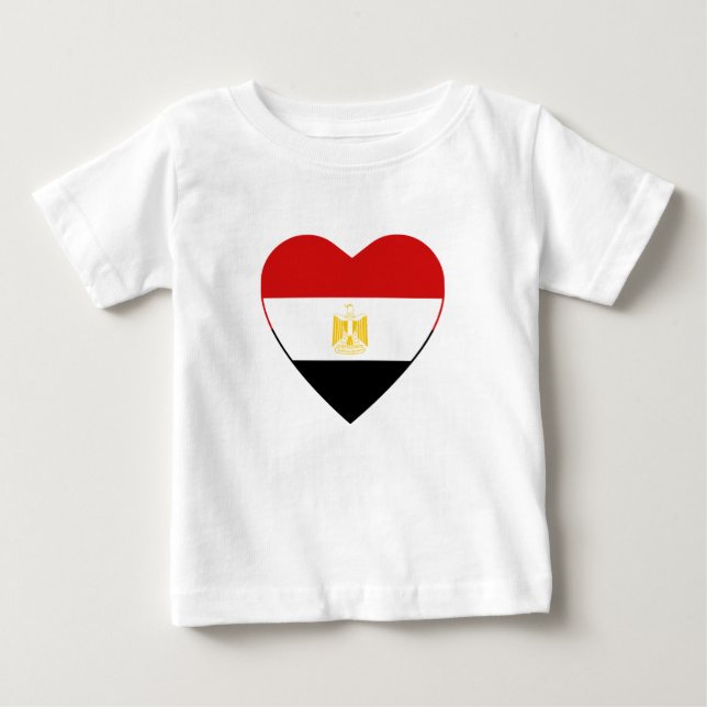 Bebé Camiseta del corazón de la bandera de Egipto (Anverso)
