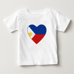 Bebé Camiseta del corazón de la bandera de Filipinas