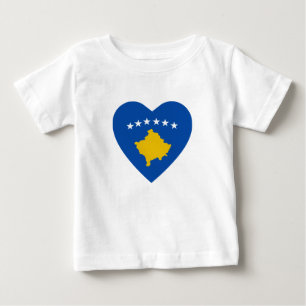 Bebé Camiseta del corazón de la bandera de Kosovo