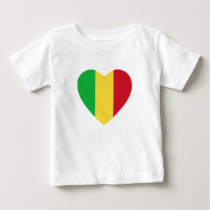 Bebé Camiseta del corazón de la bandera de Malí