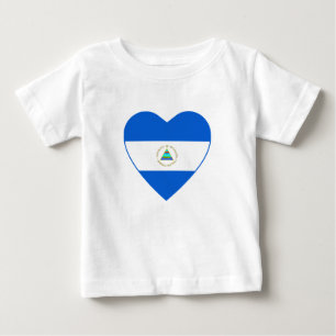 Bebé Camiseta del corazón de la bandera de Nicaragua