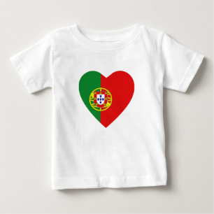Bebé Camiseta del corazón de la bandera de Portugal