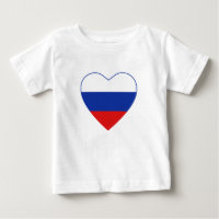 Camiseta del corazón de la bandera de Rusia