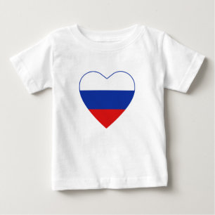 Bebé Camiseta del corazón de la bandera de Rusia