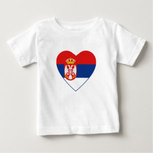 Bebé Camiseta del corazón de la bandera de Serbia