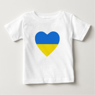 Bebé Camiseta del corazón de la bandera de Ucrania