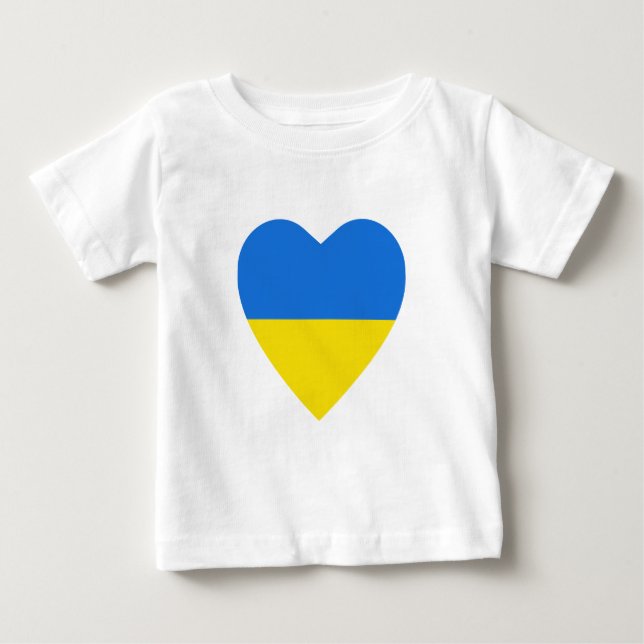 Bebé Camiseta del corazón de la bandera de Ucrania (Anverso)
