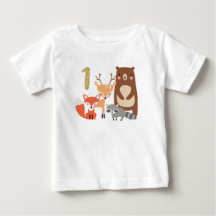 Bebé Camiseta del cumpleaños del arbolado de los niño