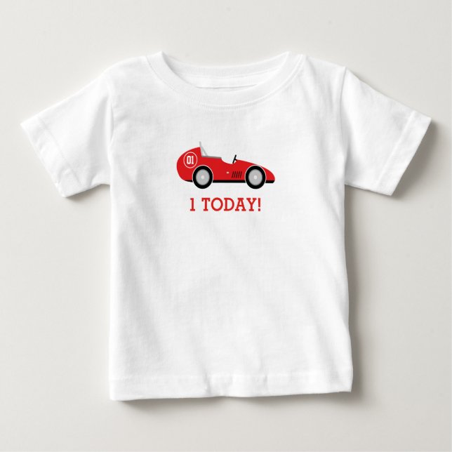 Bebé Camiseta del cumpleaños del coche de carreras (Anverso)