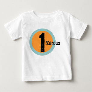Bebé Camiseta del cumpleaños del nombre y de la edad