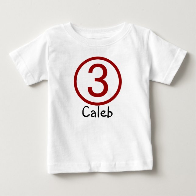 Bebé Camiseta del cumpleaños del personalizable de la (Anverso)