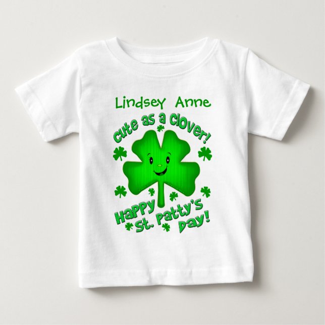 Bebé Camiseta del día de St Patrick del irlandés/mono (Anverso)