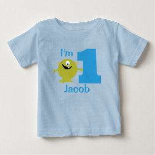 Bebé Camiseta del Fiesta de cumpleaños 1, Monstruo verd