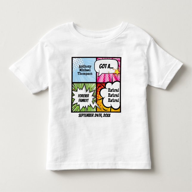 Bebé Camiseta del fiesta de la adopción del estilo del (Anverso)