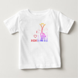 Bebé Camiseta del libro de colorear sobre la jirafa par